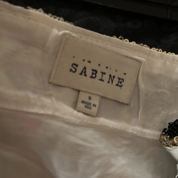 Sabine Sequins Mini A Mine Skirt Size Smalll colors Orange/Gray/Gold - Picture 3 of 5